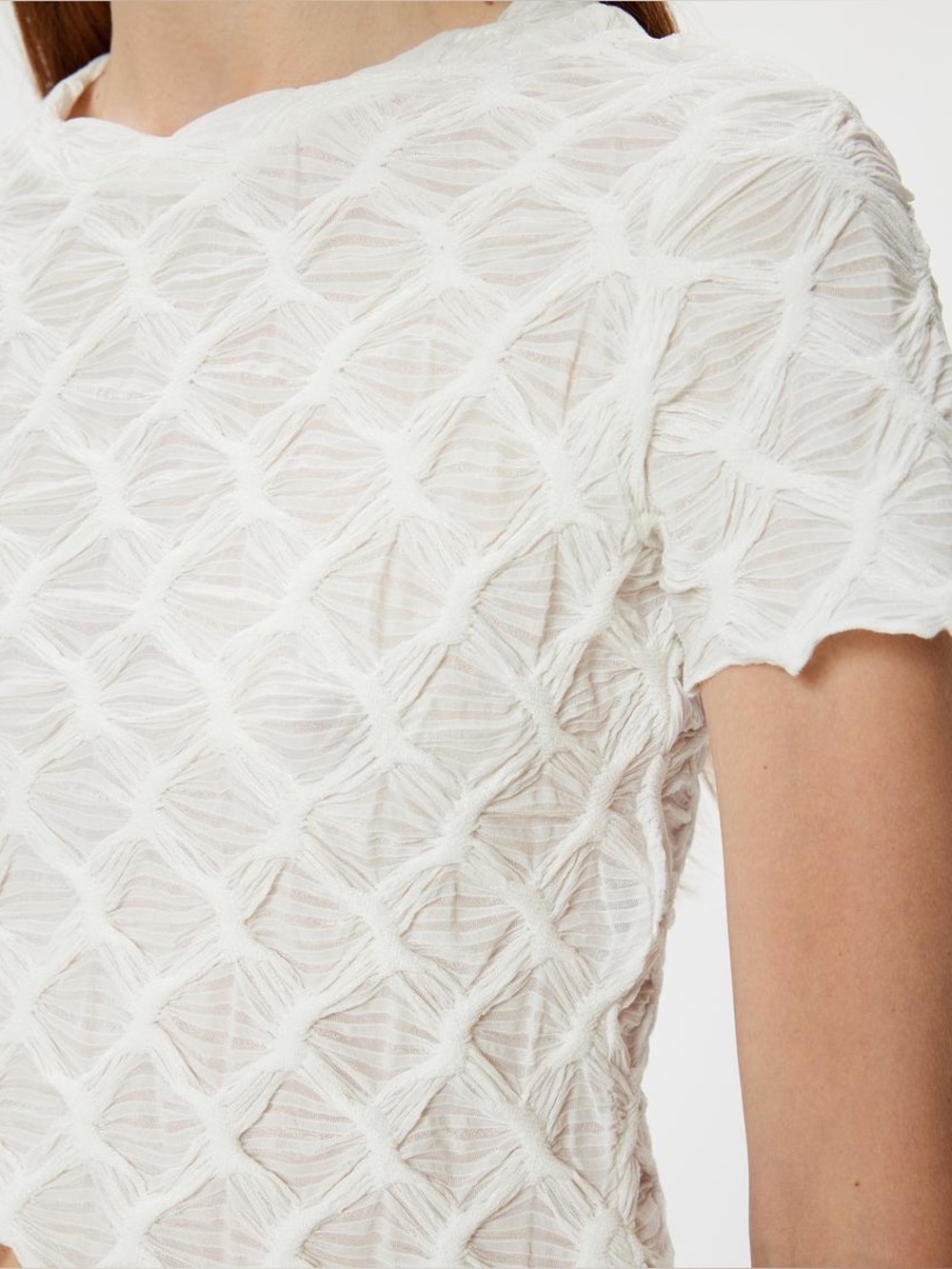Philosophy Women’s Textured Short Sleeve Top - White